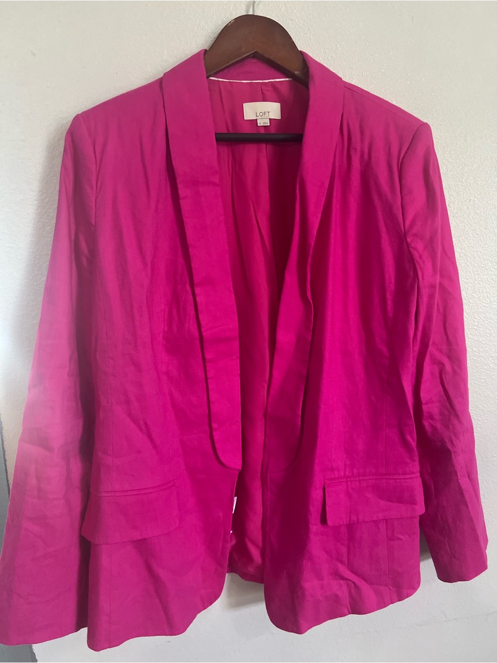 LOFT Women's Bright Fuchsia Open-Front Blazer